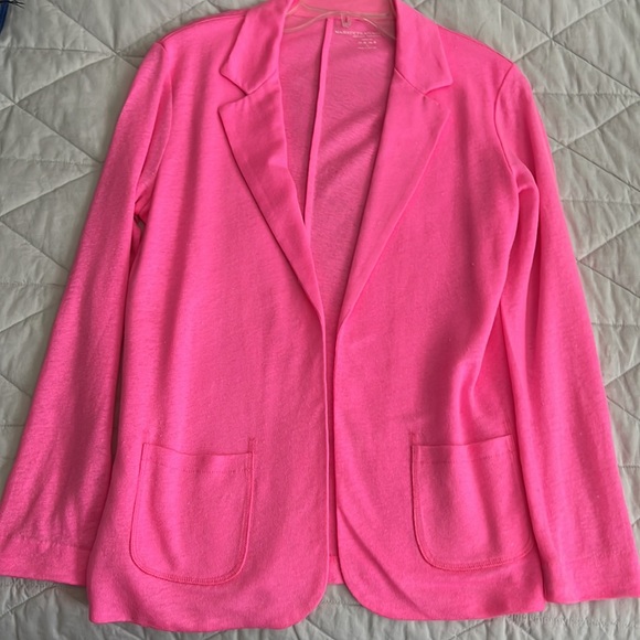Majestic Filatures Pink Linen Blazer cardigan Jacket size 2 small see chart - Picture 9 of 14